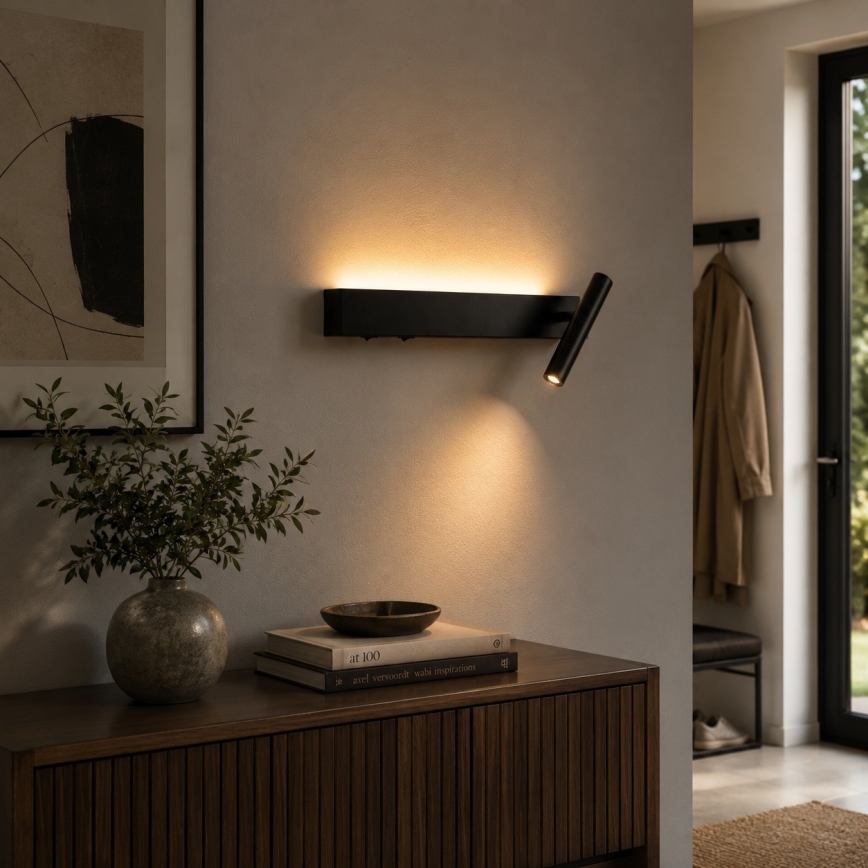 Brilagi - LED zidna reflektorska svjetiljka ARLIX LED/3W/230V + LED/7W crna CRI 90