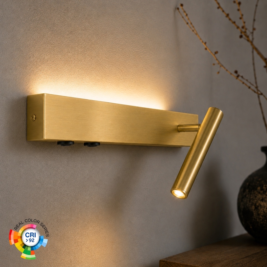 Brilagi - LED zidna reflektorska svjetiljka ARLIX LED/3W/230V + LED/7W zlatna CRI 90
