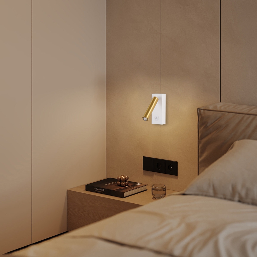 Brilagi - LED Zidna reflektorska svjetiljka MAYA 1xG9/7W/230V bijela/zlatna