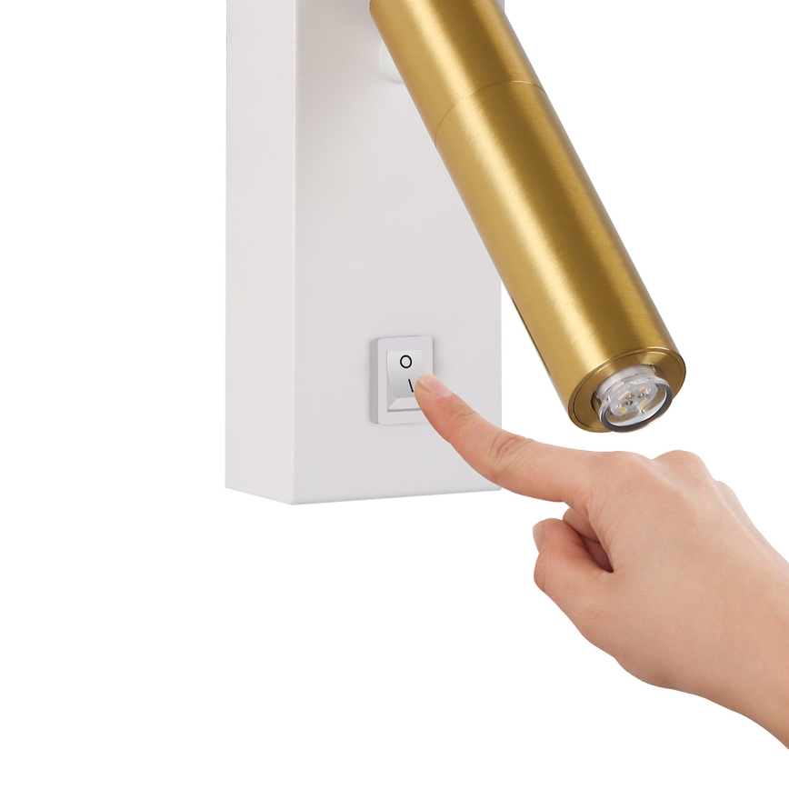 Brilagi - LED Zidna reflektorska svjetiljka MAYA 1xG9/7W/230V bijela/zlatna