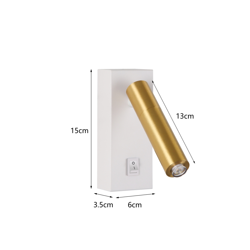 Brilagi - LED Zidna reflektorska svjetiljka MAYA 1xG9/7W/230V bijela/zlatna
