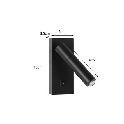 Brilagi - LED Zidna reflektorska svjetiljka MAYA 1xG9/7W/230V crna