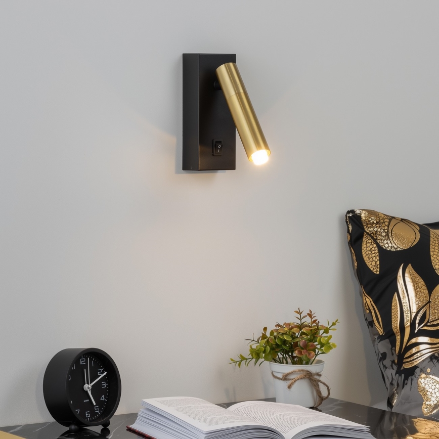 Brilagi - LED Zidna reflektorska svjetiljka MAYA 1xG9/7W/230V crna/zlatna