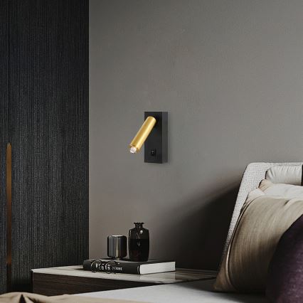 Brilagi - LED Zidna reflektorska svjetiljka MAYA 1xG9/7W/230V crna/zlatna