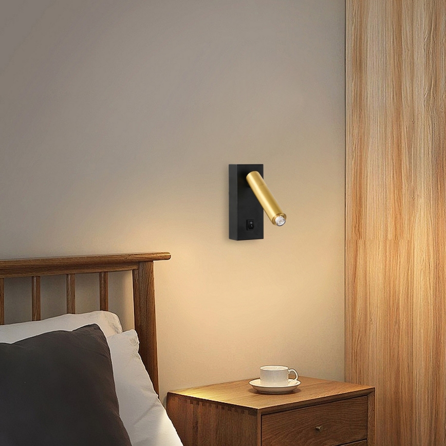 Brilagi - LED Zidna reflektorska svjetiljka MAYA 1xG9/7W/230V crna/zlatna