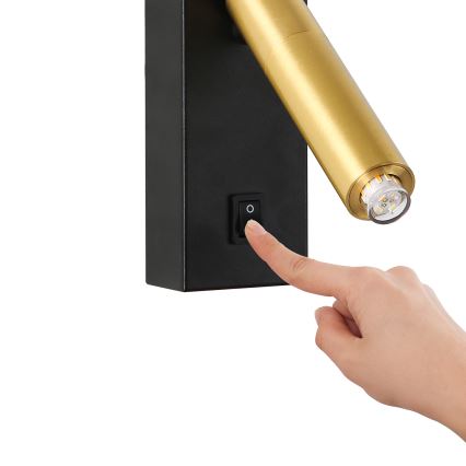 Brilagi - LED Zidna reflektorska svjetiljka MAYA 1xG9/7W/230V crna/zlatna