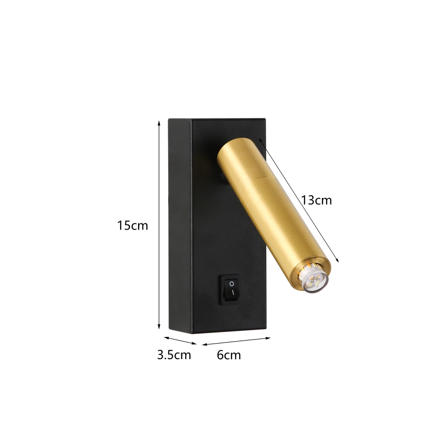 Brilagi - LED Zidna reflektorska svjetiljka MAYA 1xG9/7W/230V crna/zlatna