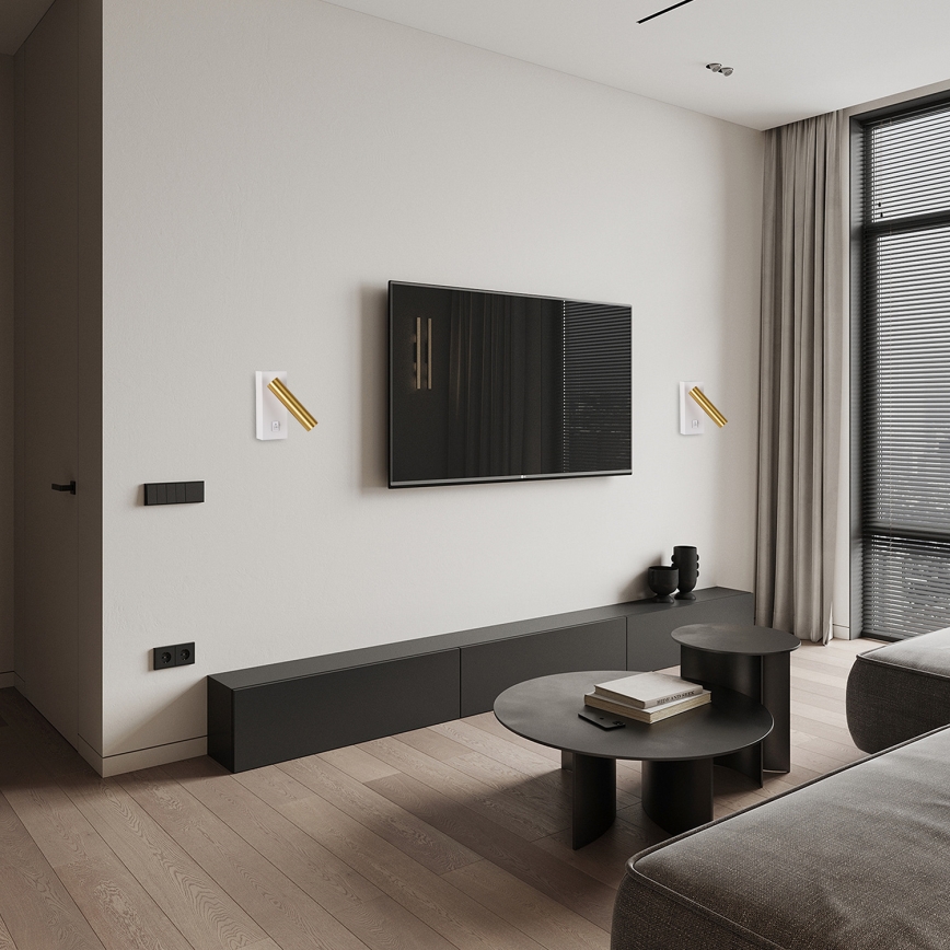 Brilagi - LED Zidna reflektorska svjetiljka MAYA LED/3W/230V 4000K bijela/zlatna
