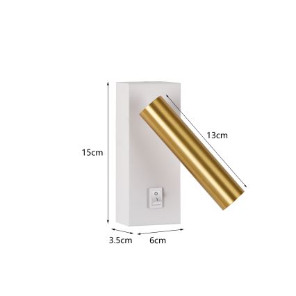 Brilagi - LED Zidna reflektorska svjetiljka MAYA LED/3W/230V 4000K bijela/zlatna