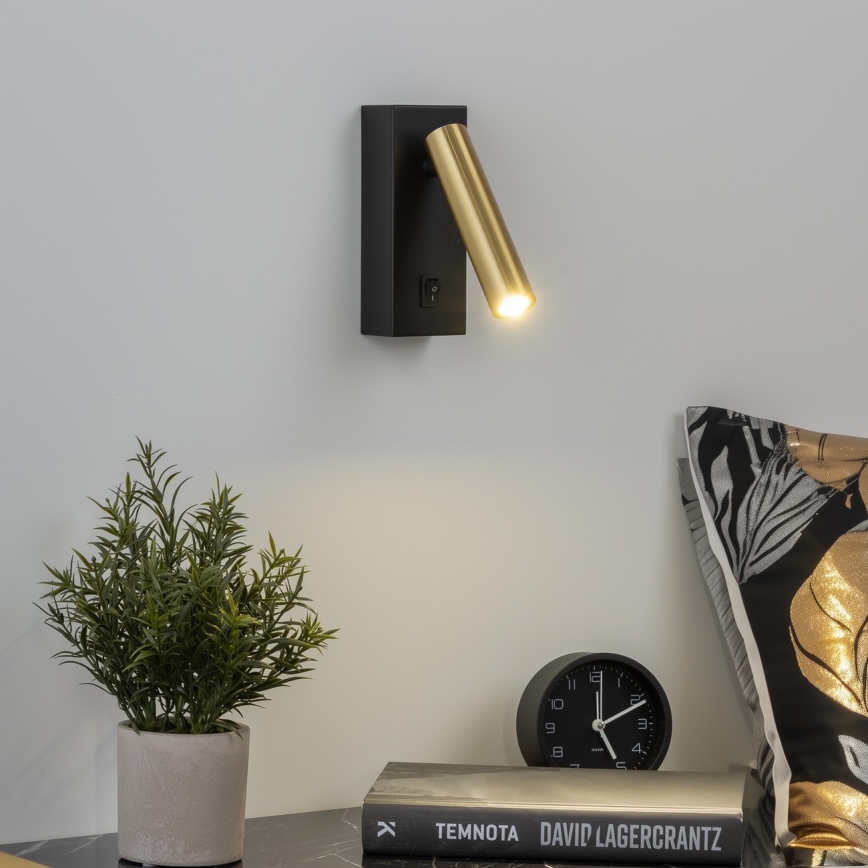 Brilagi - LED Zidna reflektorska svjetiljka MAYA LED/3W/230V 4000K crna/zlatna