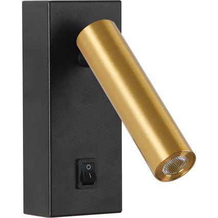 Brilagi - LED Zidna reflektorska svjetiljka MAYA LED/3W/230V 4000K crna/zlatna