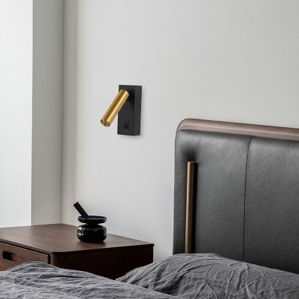 Brilagi - LED Zidna reflektorska svjetiljka MAYA LED/3W/230V 4000K crna/zlatna