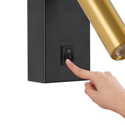 Brilagi - LED Zidna reflektorska svjetiljka MAYA LED/3W/230V 4000K crna/zlatna