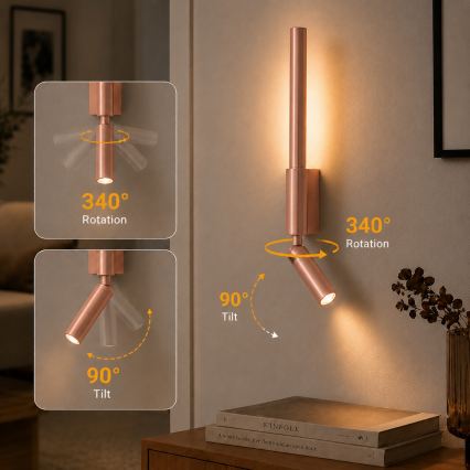 Brilagi - LED zidna spot svjetiljka VIXON LED/3W/230V + LED/5W brončana CRI 90