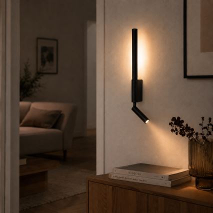 Brilagi - LED zidna reflektorska svjetiljka VIXON LED/3W/230V + LED/5W crna CRI 90