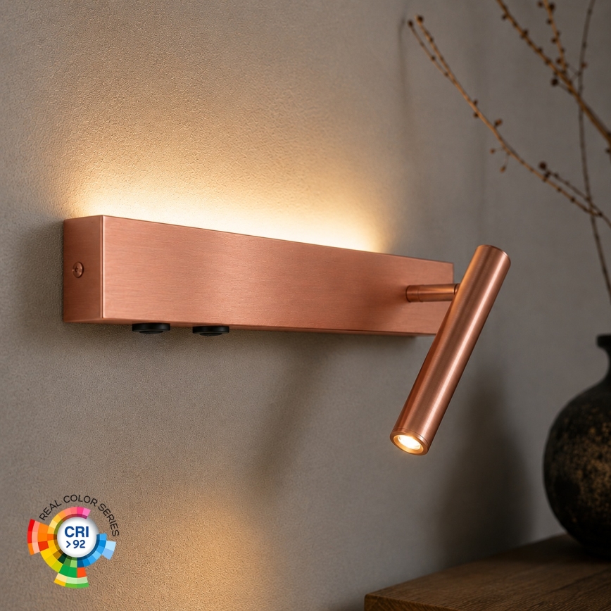 Brilagi - LED zidni reflektor ARLIX LED/3W/230V + LED/7W brončani CRI 90