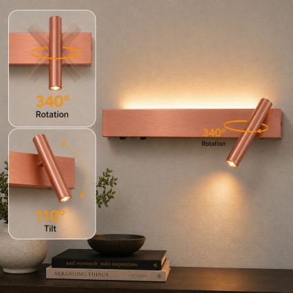 Brilagi - LED zidni reflektor ARLIX LED/3W/230V + LED/7W brončani CRI 90