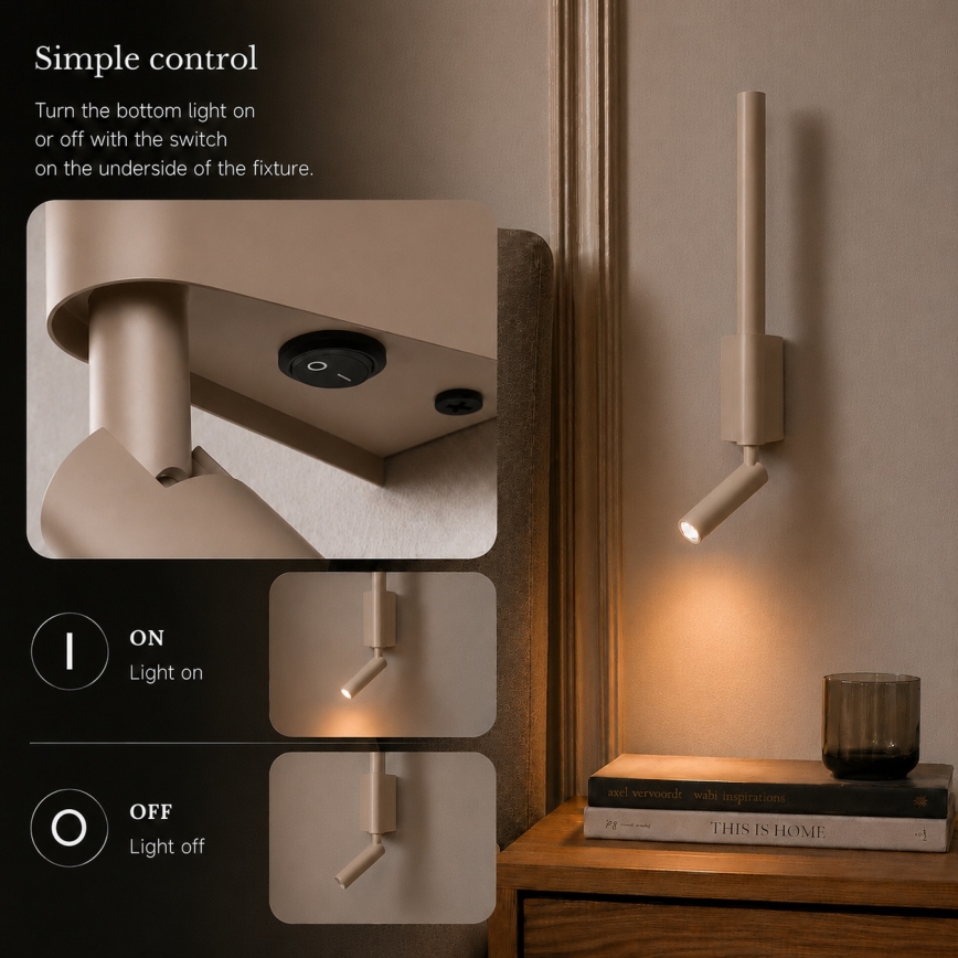 Brilagi - LED zidna spot svjetiljka VIXON LED/3W/230V + LED/5W bež CRI 90