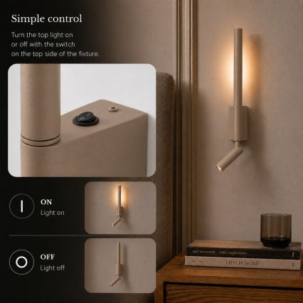 Brilagi - LED zidna spot svjetiljka VIXON LED/3W/230V + LED/5W bež CRI 90