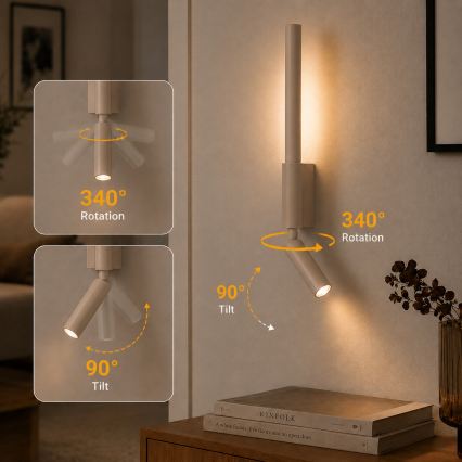 Brilagi - LED zidna spot svjetiljka VIXON LED/3W/230V + LED/5W bež CRI 90