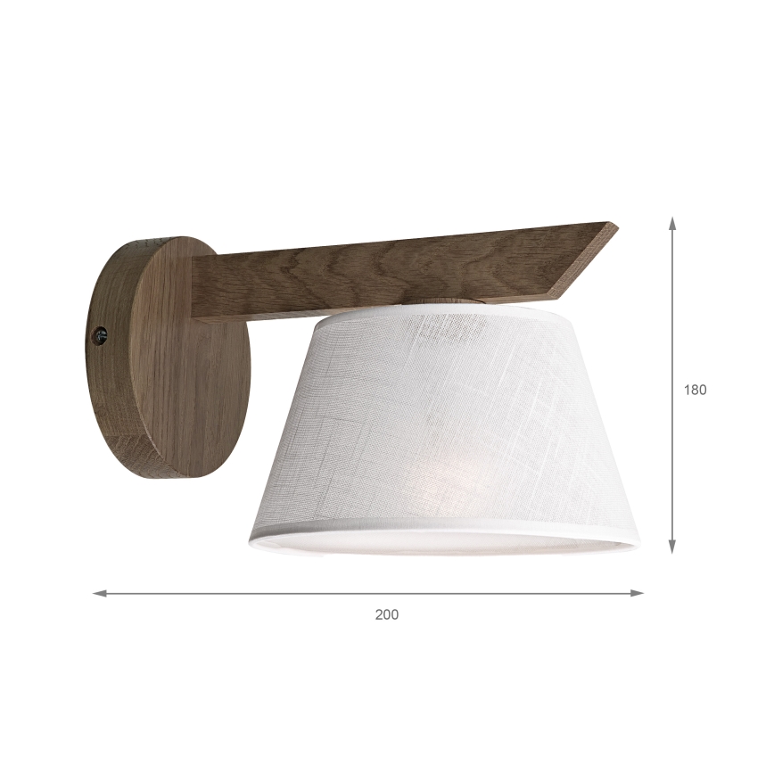 Brilagi - LED Zidna svjetiljka ANTHONY 1xE14/40W/230V hrast orah/bijela