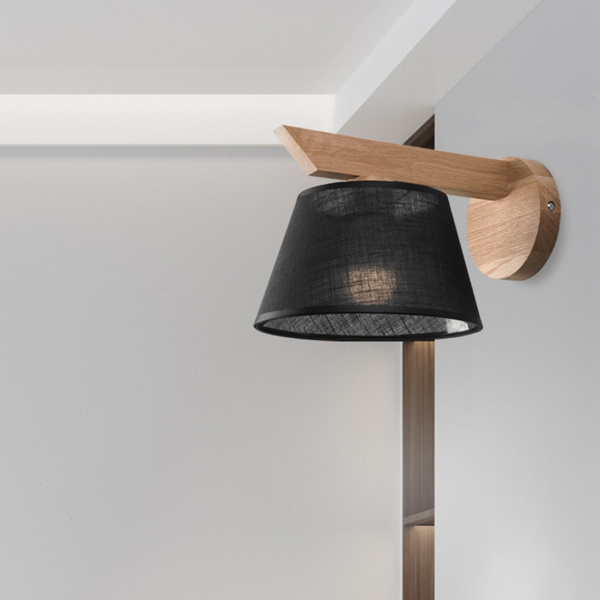 Brilagi - LED  Zidna svjetiljka ANTHONY 1xE14/40W/230V hrast/crna
