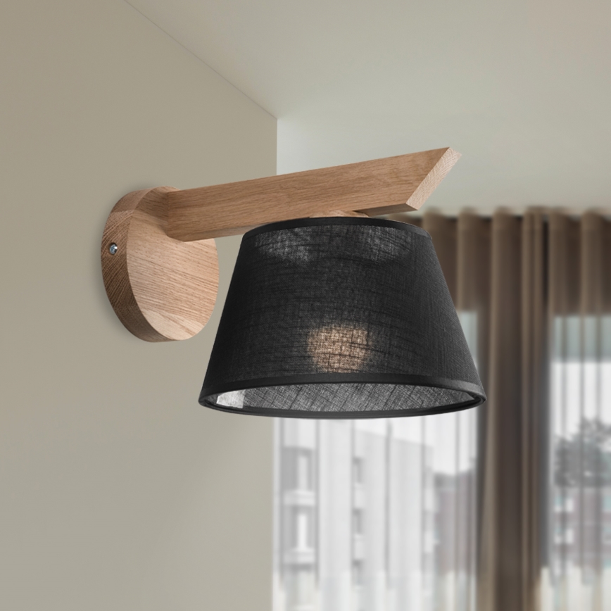 Brilagi - LED  Zidna svjetiljka ANTHONY 1xE14/40W/230V hrast/crna
