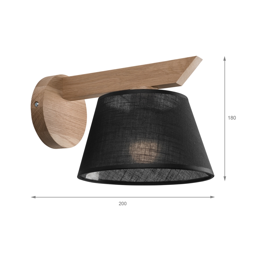 Brilagi - LED  Zidna svjetiljka ANTHONY 1xE14/40W/230V hrast/crna