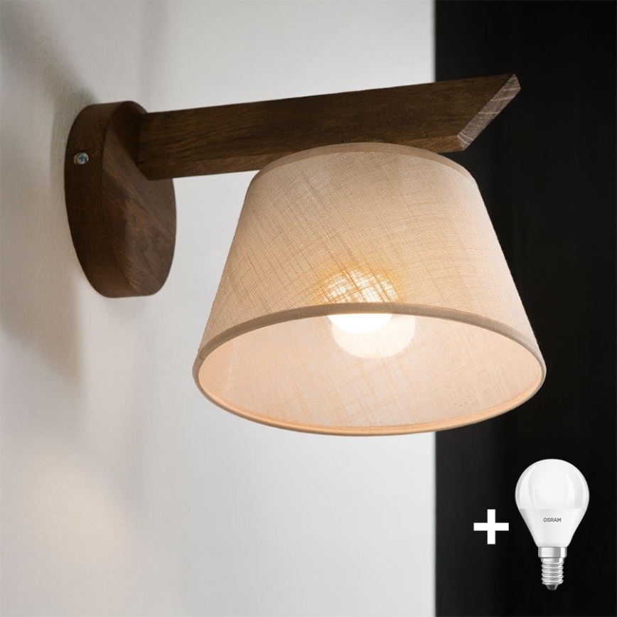 Brilagi - LED Zidna svjetiljka ANTHONY 1xE14/40W/230V hrast orah/bež