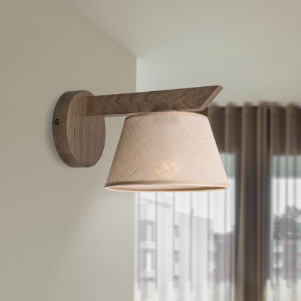 Brilagi - LED Zidna svjetiljka ANTHONY 1xE14/40W/230V hrast orah/bež