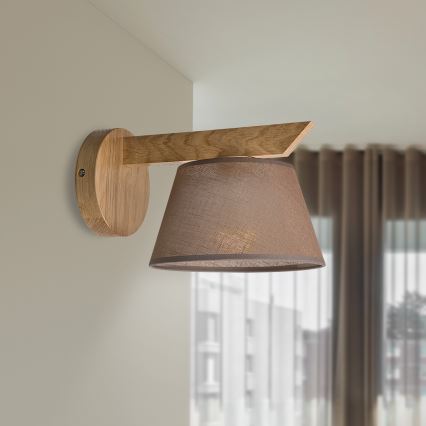 Brilagi - LED  Zidna svjetiljka ANTHONY 1xE14/40W/230V hrast/smeđa