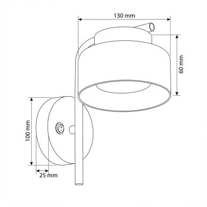 Brilagi - LED Zidna svjetiljka AURA LUX 1xGX53/30W/230V crna/dimljena