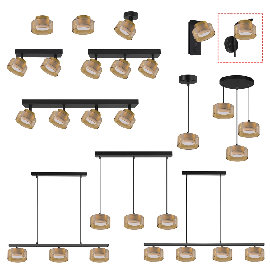 Brilagi - LED Zidna svjetiljka AURA LUX 1xGX53/30W/230V crna/zlatna