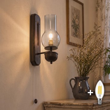 BRILAGI - LED Zidna svjetiljka COTTAGE 1xE14/40W/230V bukva/dimno siva