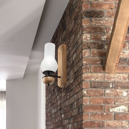 Brilagi - LED Zidna svjetiljka COTTAGE 1xE14/40W/230V hrast/bijela