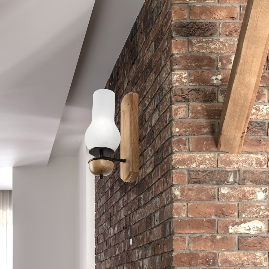 Brilagi - LED Zidna svjetiljka COTTAGE 1xE14/40W/230V hrast/bijela