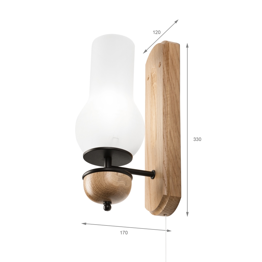Brilagi - LED Zidna svjetiljka COTTAGE 1xE14/40W/230V hrast/bijela