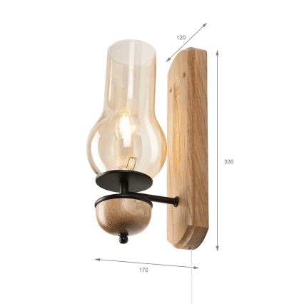 Brilagi - LED Zidna svjetiljka COTTAGE 1xE14/40W/230V hrast/smeđa