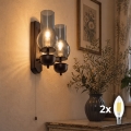 BRILAGI - LED zidna svjetiljka COTTAGE 2xE14/40W/230V bukva/dimno siva