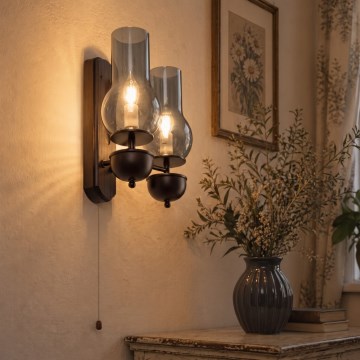 BRILAGI - LED zidna svjetiljka COTTAGE 2xE14/40W/230V bukva/dimno siva