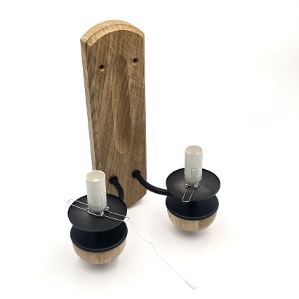 Brilagi - LED Zidna svjetiljka COTTAGE 2xE14/40W/230V hrast/bijela