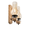 Brilagi - LED Zidna svjetiljka COTTAGE 2xE14/40W/230V hrast/smeđa