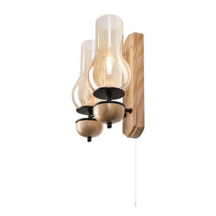 Brilagi - LED Zidna svjetiljka COTTAGE 2xE14/40W/230V hrast/smeđa