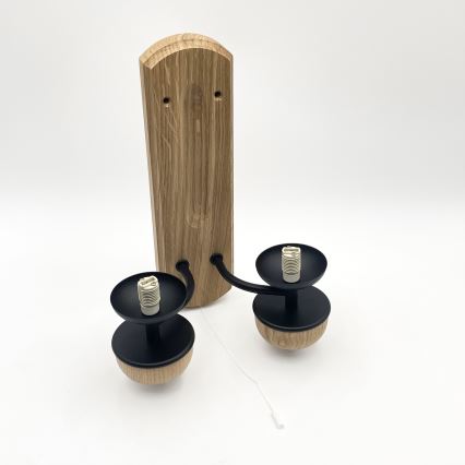 Brilagi - LED Zidna svjetiljka COTTAGE 2xG9/40W/230V hrast/bijela
