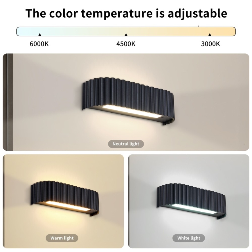 Brilagi - LED zidna svjetiljka FALCON MODERN LED/10W/230V 30 cm 3000/4500/6000K crna