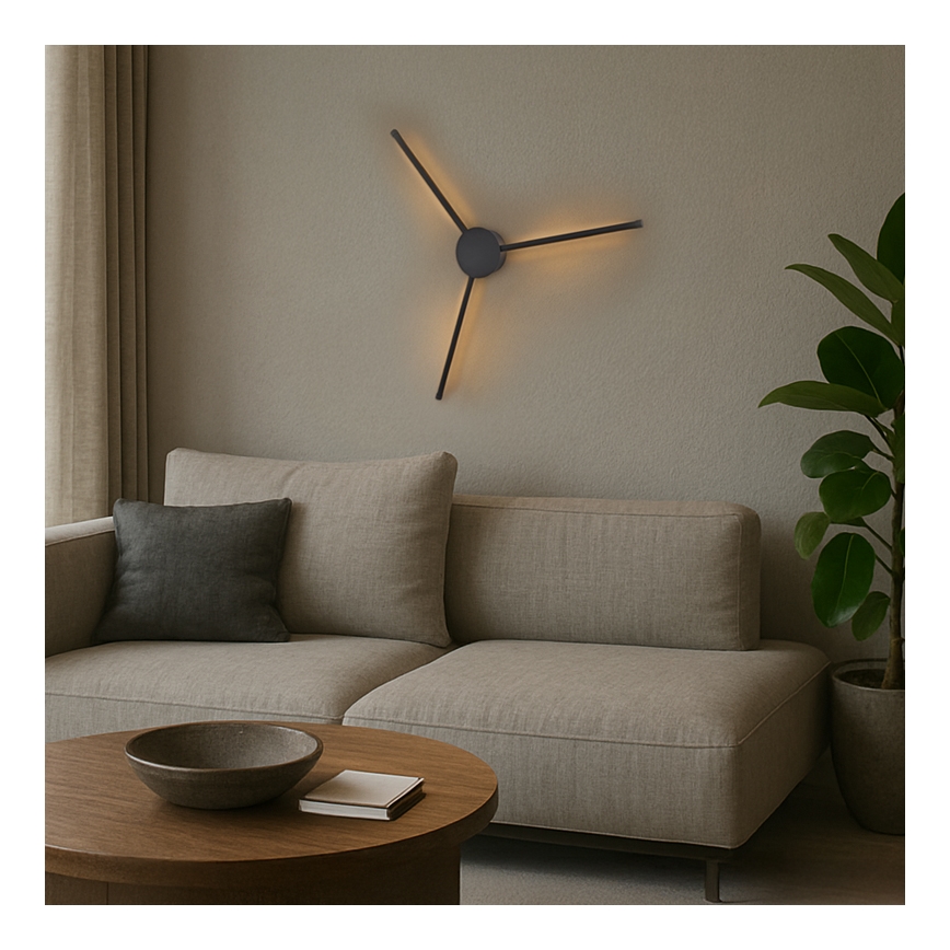 Brilagi - LED Zidna svjetiljka LUGO TRE LED/14W/230V crna