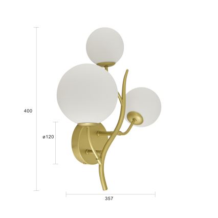 Brilagi - LED Zidna svjetiljka MISTEL 3xG9/3W/230V zlatna/bijela