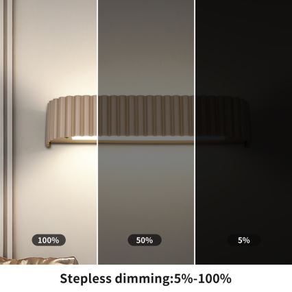 Brilagi - LED zidno svjetlo s prigušivanjem FALCON MODERN LED/14W/230V 3000-6000K 40 cm bež + daljinski upravljač