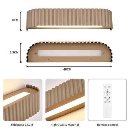 Brilagi - LED zidno svjetlo s prigušivanjem FALCON MODERN LED/14W/230V 3000-6000K 40 cm bež + daljinski upravljač