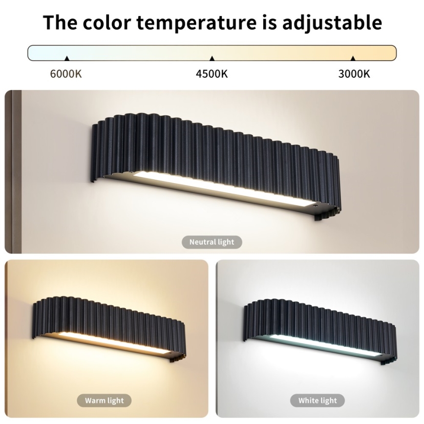 Brilagi - LED zidna svjetiljka s mogućnošću prigušivanja FALCON MODERN LED/14W/230V 3000-6000K 40 cm crna + daljinski upravljač